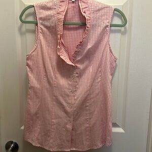 TYLER BOE CHERRY BLOSSOM BLOUSE. Pink & white checked. EUC! Size 2.
